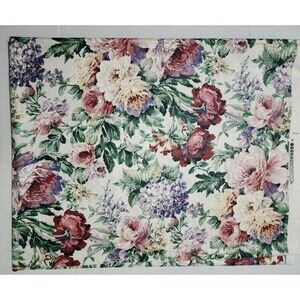 1990 Vintage New Fabric Atelier Originals Floral Roses Screen Print 1.5x4.4 yard